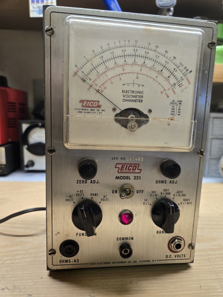 Vintage EICO Model 221 VTVM Tube Multimeter - Powers On