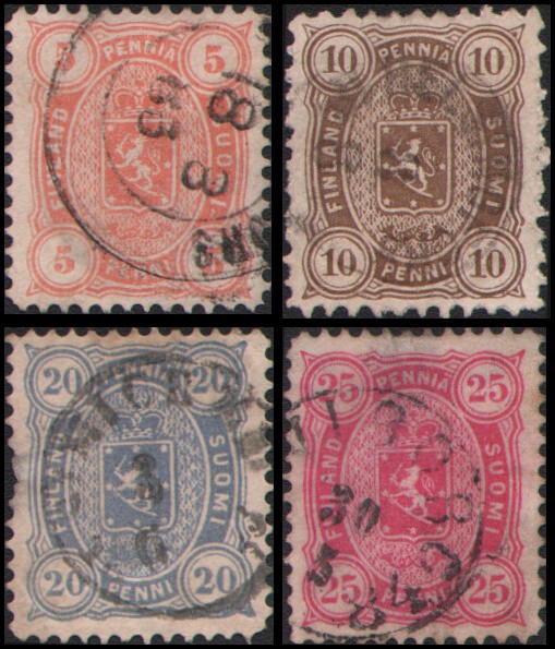 Finland #26-29 set Used perf 12.5