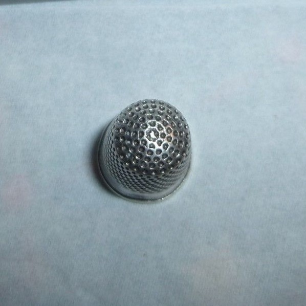 Antique Sterling Silver Palmettes Pattern Thimble Early Unmarked MYD Monogram