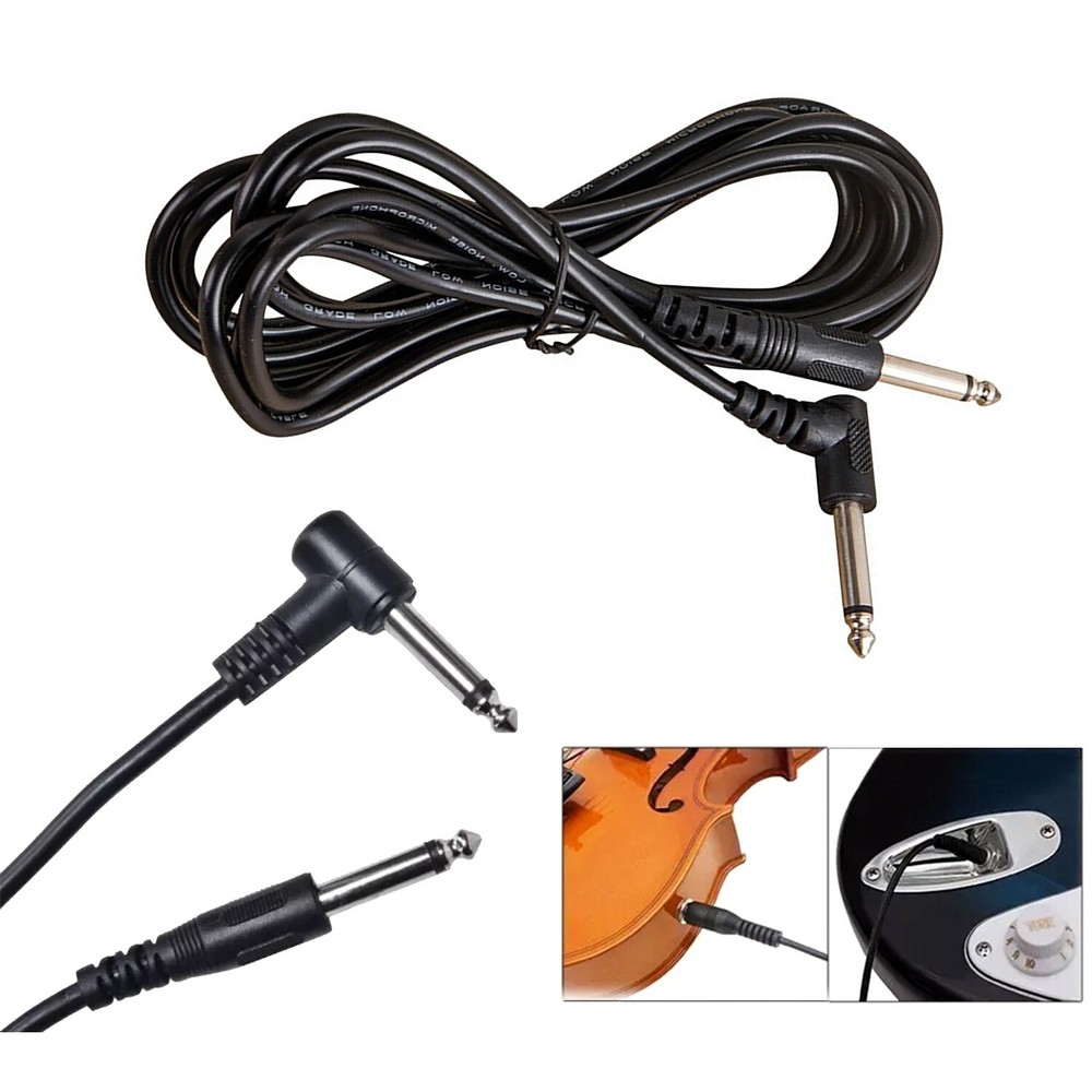 2 Pack 10ft Electric Patch Cord Guitar Amplifier Amp Cable Right Angle 90 Degree