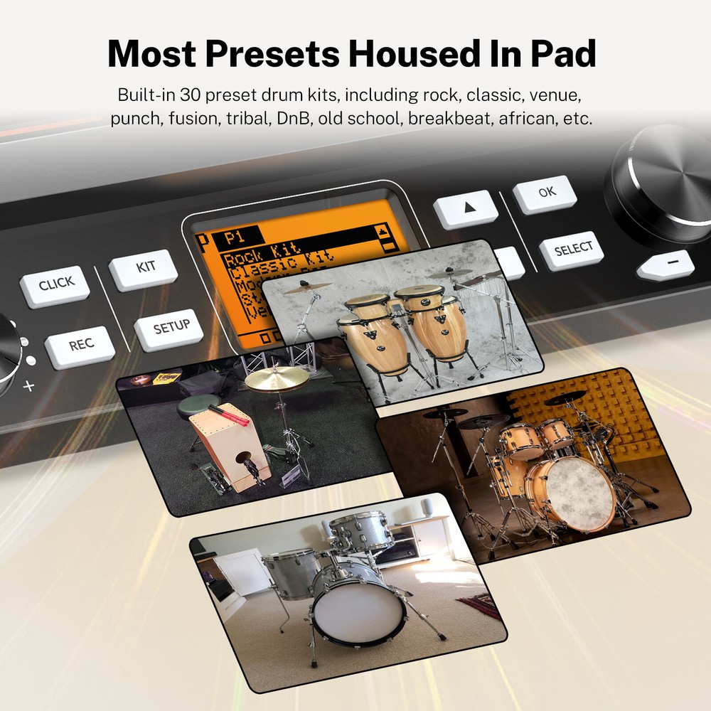 Avatar All-in-One Electric Drum Pad 9-Zone Tabletop Multipad MIDI Bluetooth