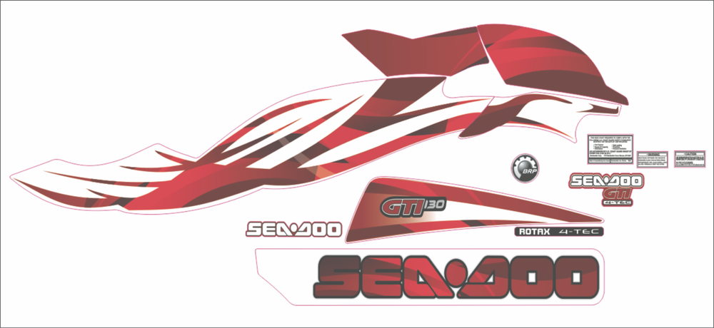 SEADOO GTI 130 2008 Graphics / Decal / Sticker Kit