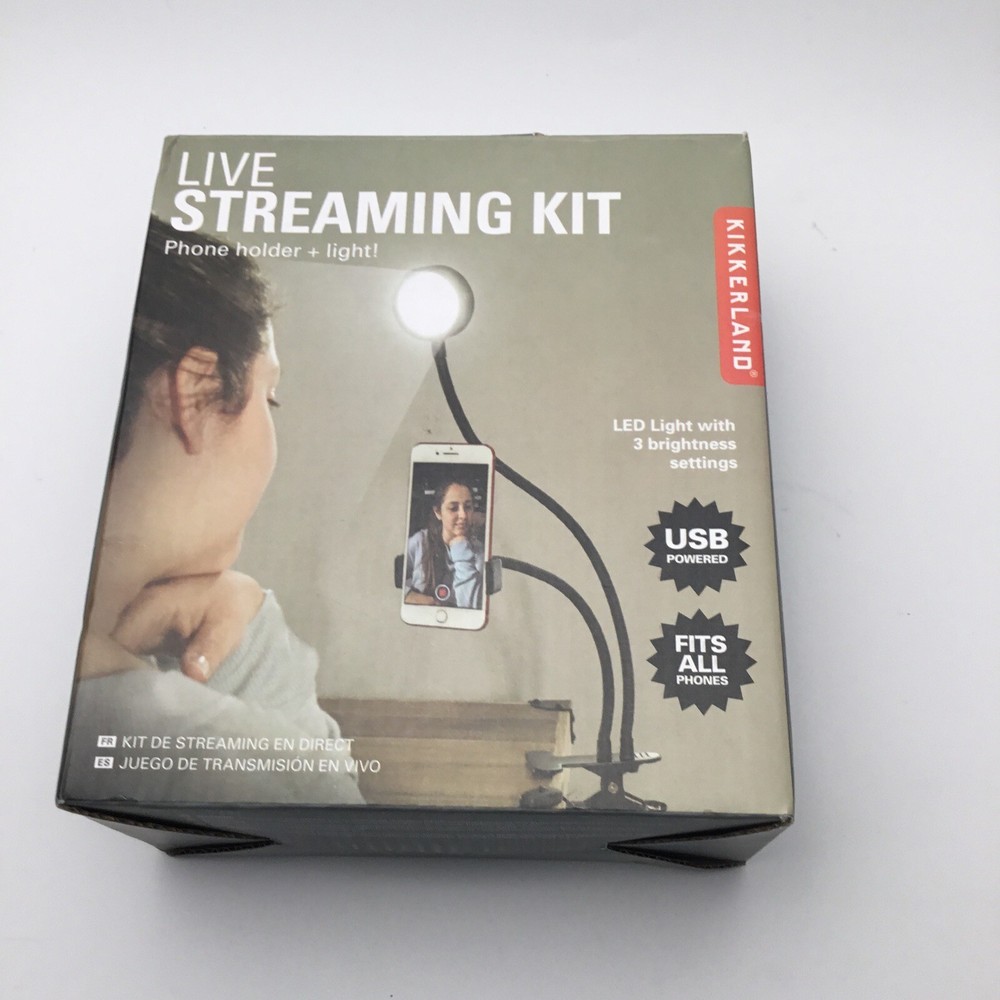 Kikkerland Live Streaming Kit Phone Holder & Light Utube Kit