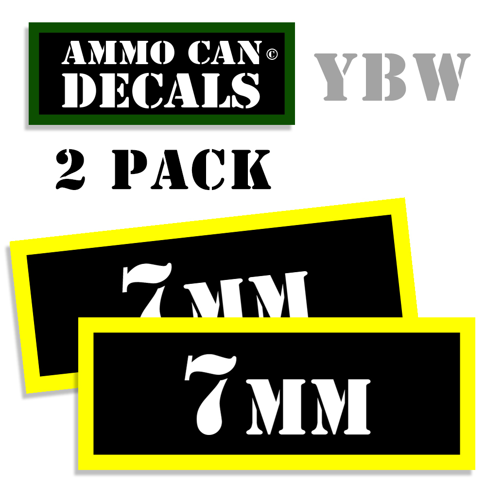 7MM Ammo Label Decals Box Stickers decals - 2 Pack BLYW