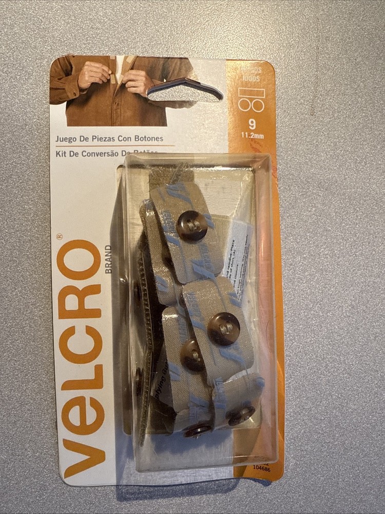 (9) VELCRO Sticky Back for Fabrics Hook & Loop SHIRT BOTTON replacement