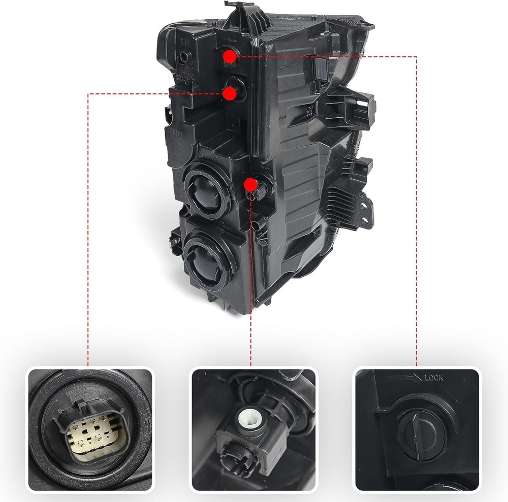 Halogen Headlight For 2024-2025 Chevrolet Silverado 2500HD Driver Side Black