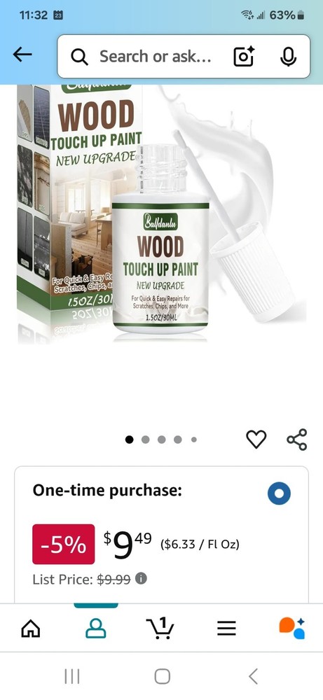 White Wood Touch Up Paint 1.5 Oz