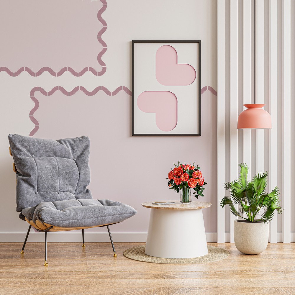 Reusable PLASTIC Wall STENCIL // 17'' x 25” or 23'' x 37” // WAVE - SINUSOID
