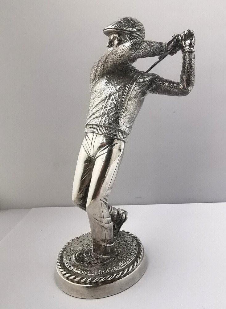 Large 8 Inch Solid Silver Golfer Figurine Or Trophy - Sheffield 1987