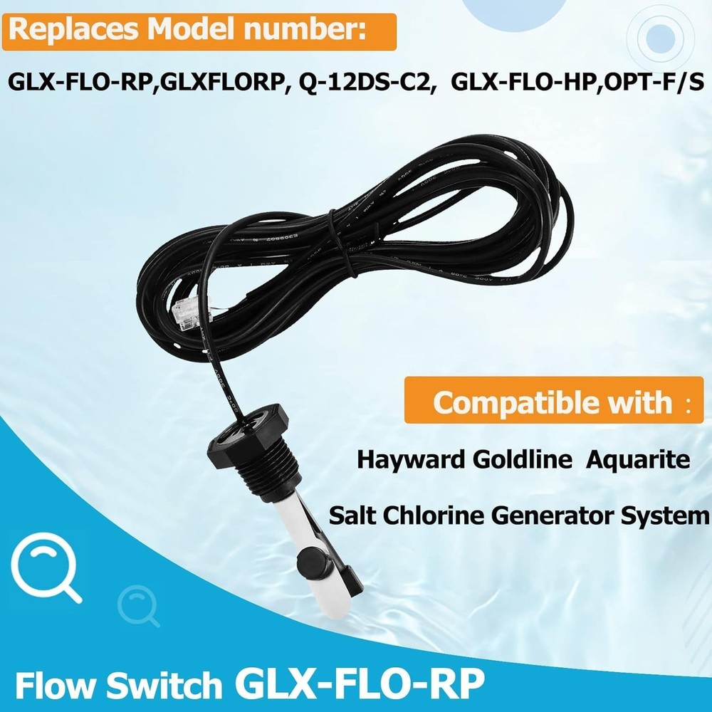 Aqua Rite Flow Switch Replacement with 15-Foot Cable, Plug-and-Play Setup