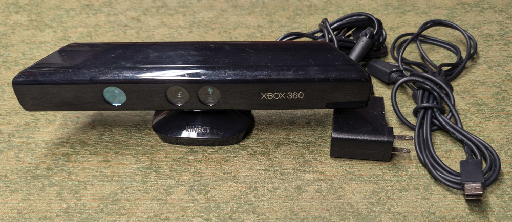 Microsoft Kinect Sensor Bar Xbox 360 1414 + AC Power Adapter Tested Set Bundle