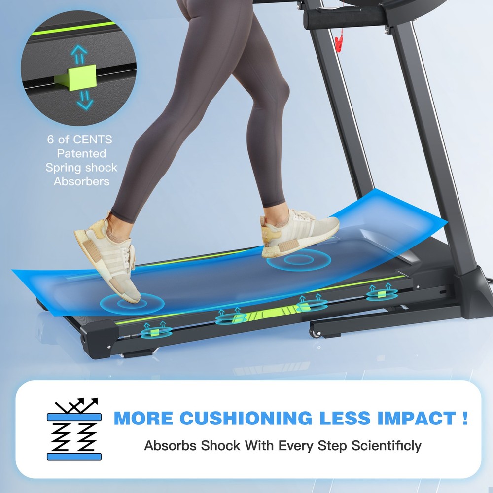 Foldable Treadmill with Cup Holders & LED Display, 330LBS Load-bearing Capacity