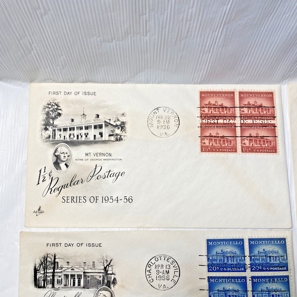 1956 Regular Postage FDC Stamp Lot 5 Art Craft Cachets All First Day Issue