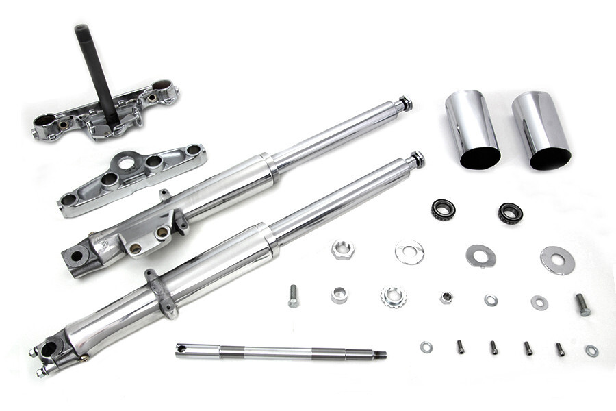 41mm Fork Assembly with Polished Sliders Single Disc for FL 1972-1984 Harley