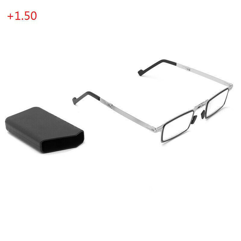 2Pairs Ultra Light Titanium Screwless Foldable Anti-Blue Men Reading Glasses