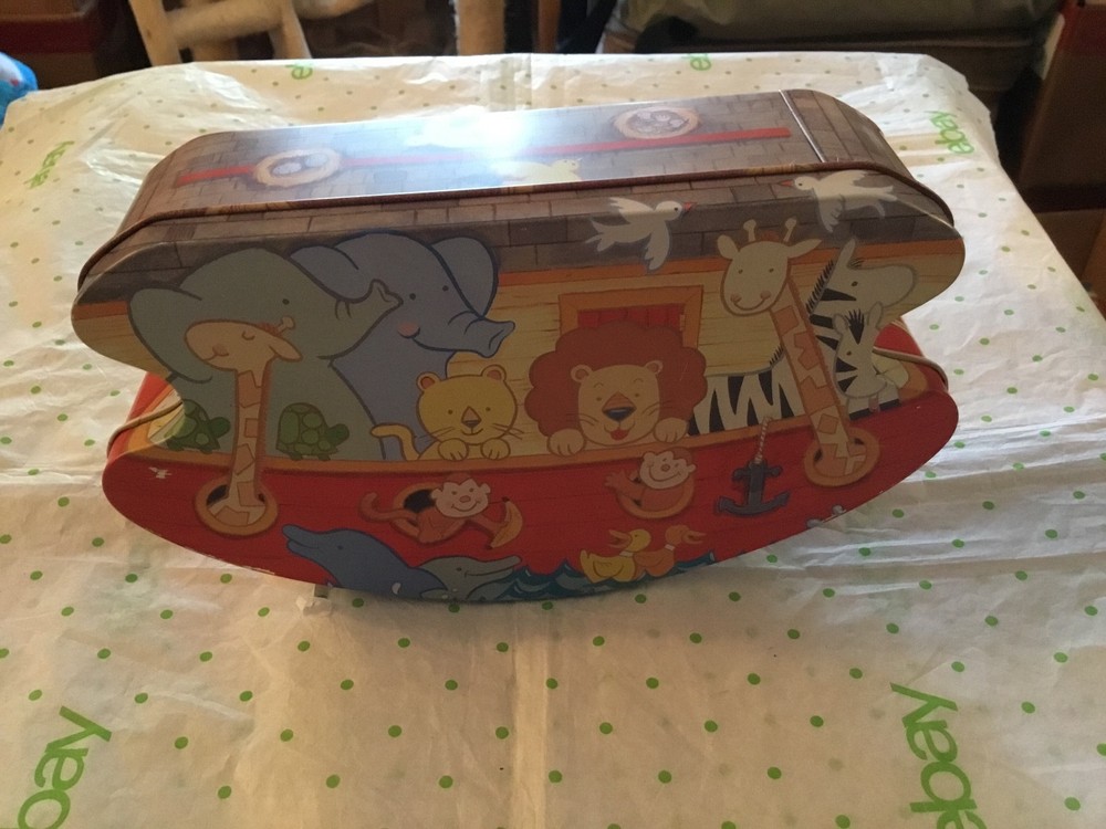 Noah's ark metal tin
