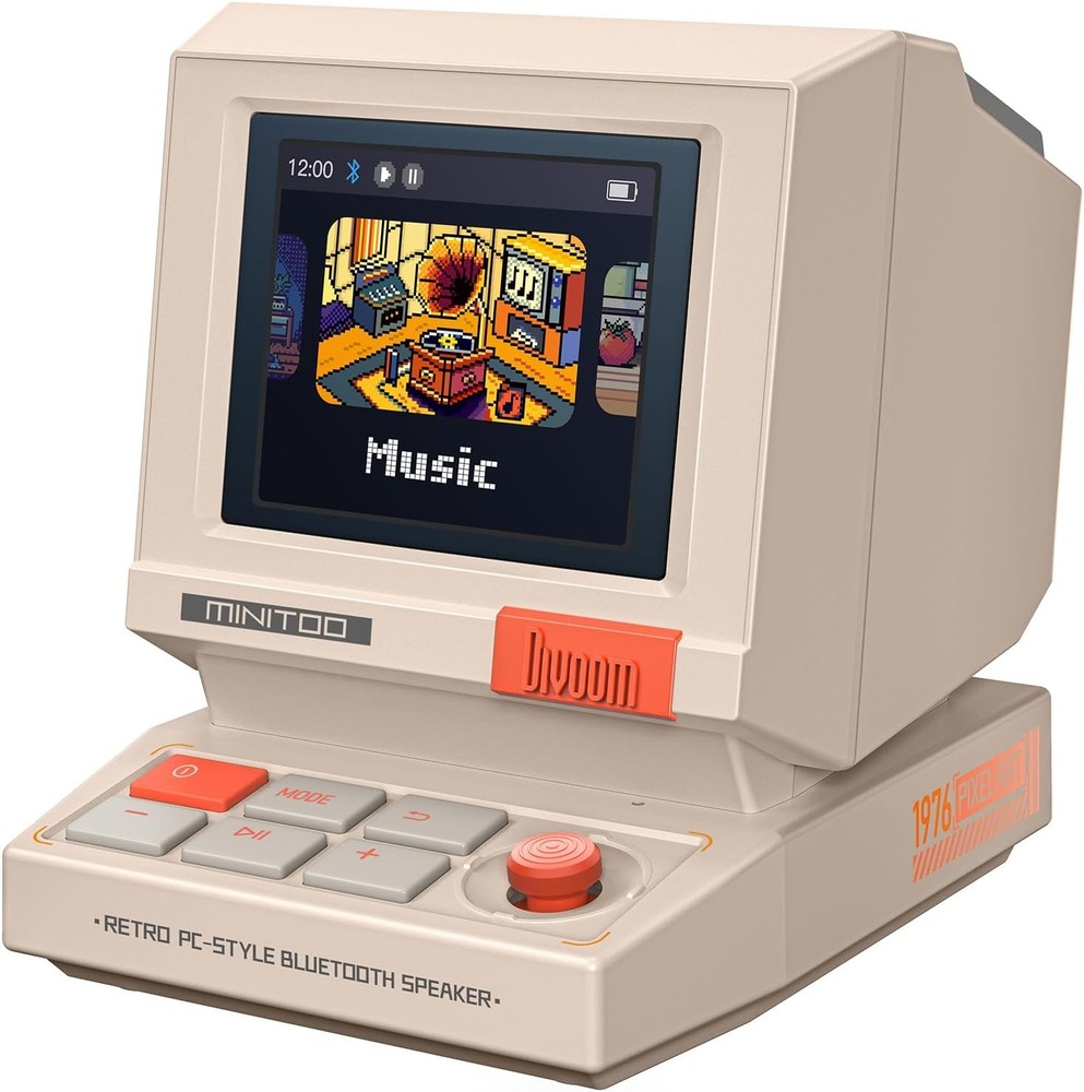 Mini Retro Bluetooth Speaker with Pixel Display, App-Controlled Clock Gifts