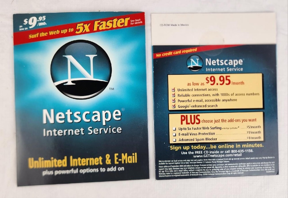 America Online (AOL) 9.0 Optimized & Netscape Internet Service CD-ROM Lot