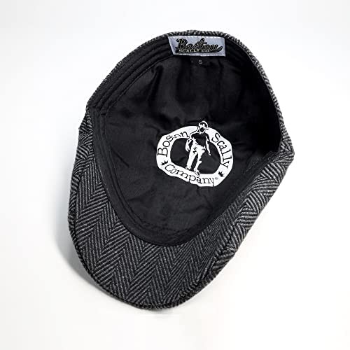 The Original Boston Scally Cap - The Peaky Medium-Large Grey Herringbone