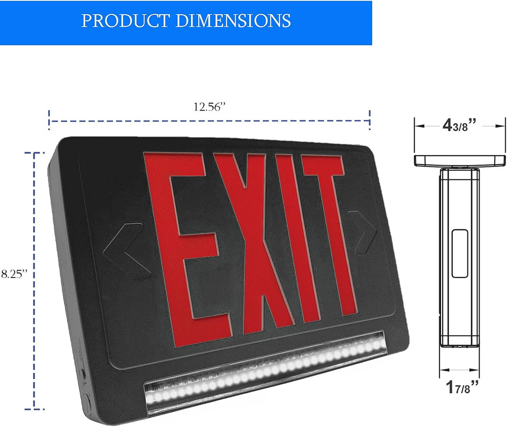 6 Pack LED Exit Signs with Battery Backup - Bright & Energy Efficient
