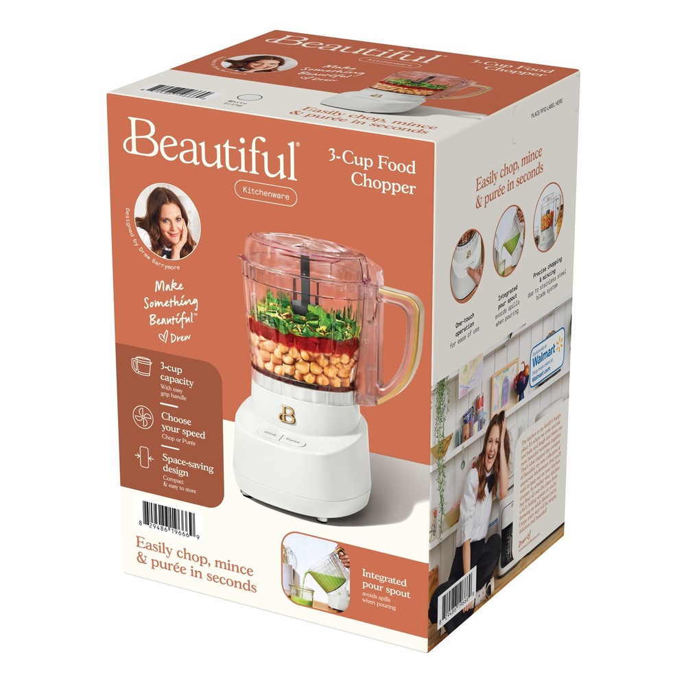3-Cup Food Chopper, White Icing