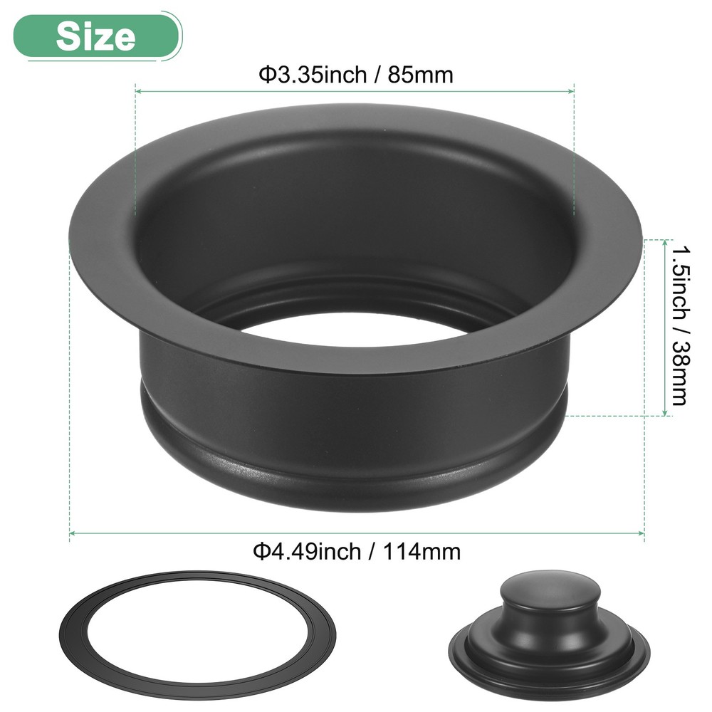 2-Pack Garbage Disposal Sink Flange for Garbage Disposal [Black]