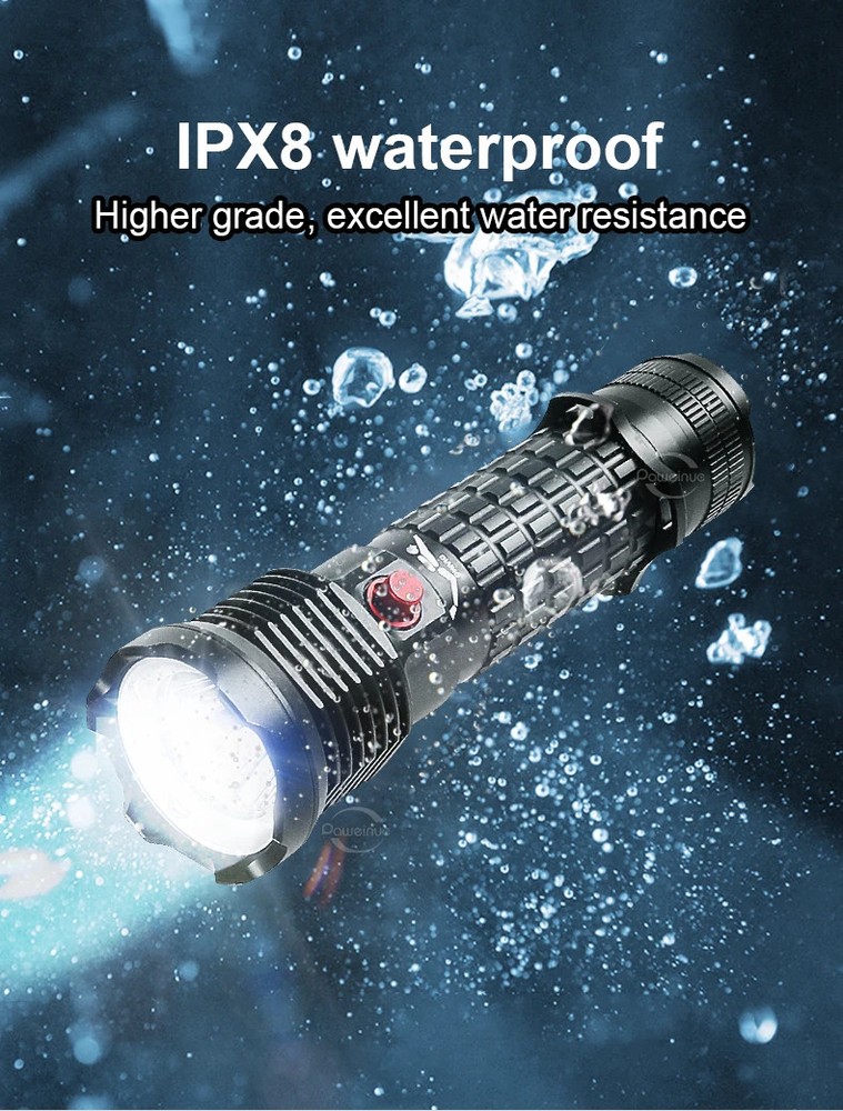 Professional Underwater Scuba Diving Flashlight LED Waterproof Dive Light Lamp