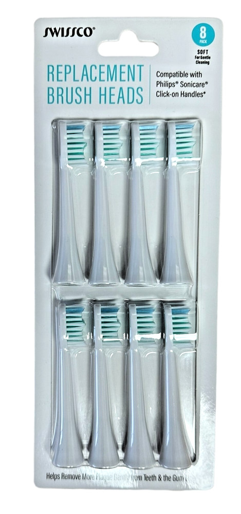 8 Pack Replacement Toothbrush Brush Heads - HELPS REMOVE MORE PLAQUE GENTLY
