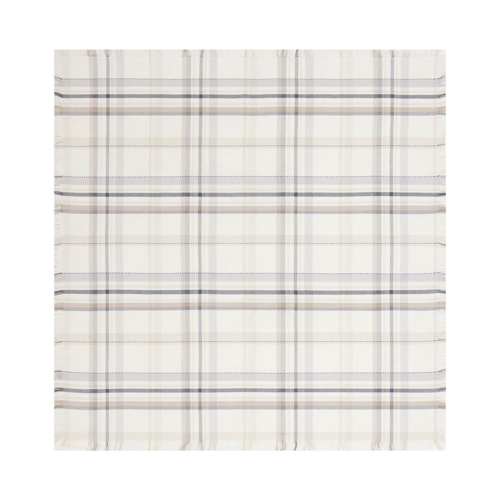 100% Cotton Plaid Woven Table Throw Machine Washable Dining Tablecloth Tabletop