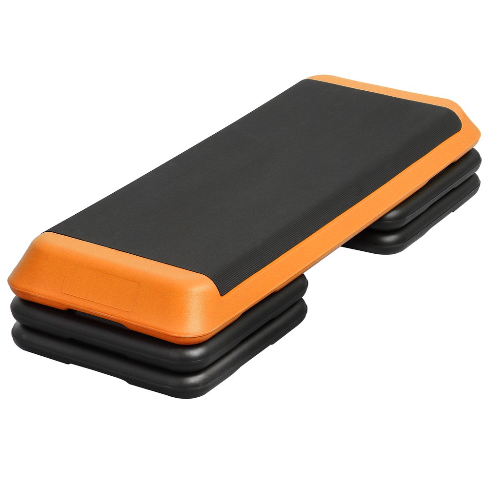 43.1" Aerobic Step Platform Adjustable Exercise Workout Stepper W/Riser Yellow