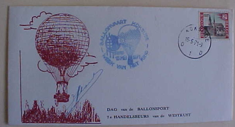 BELGUIM BALLOON AUTOGRAPH PILOT 1971