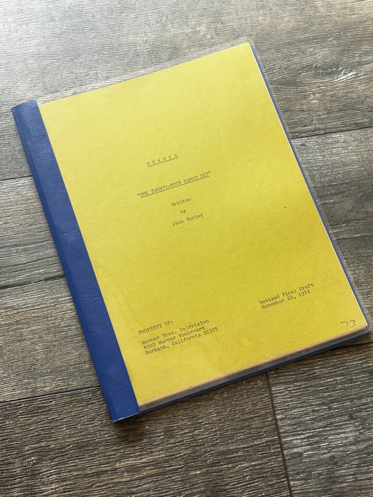 SEARCH TV Show Script The 24 Carat Hit Revised Final Draft 1972 Jack Turley
