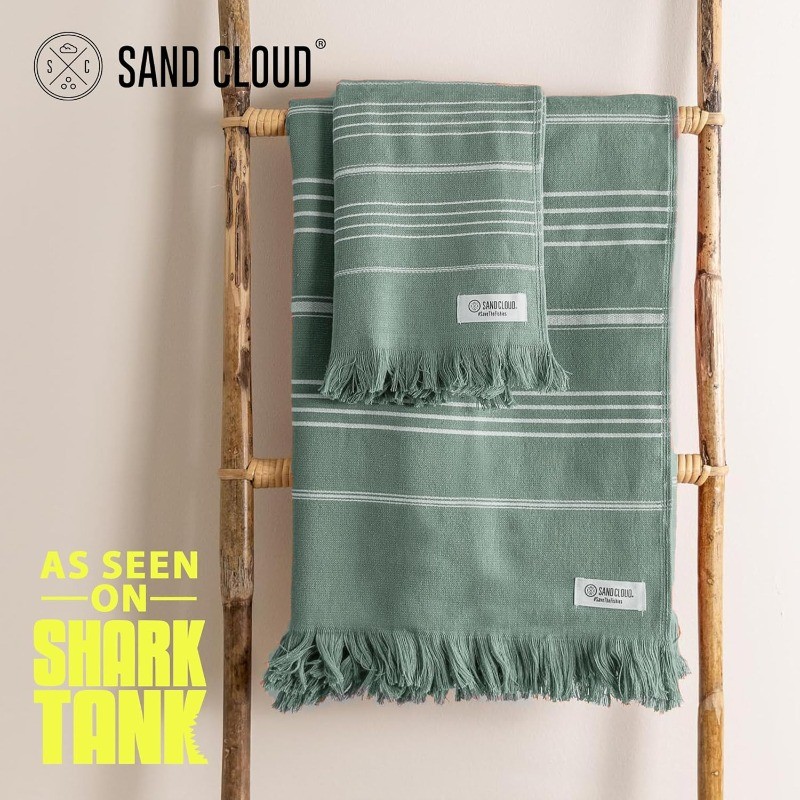 Cloud Turkish Bath Towels Bundle for Bathroom, Set of 4 (Classic Sage)