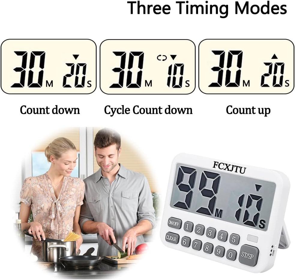 Digital Kitchen Timer, Large Display Countdown/Up Timer with Digits Directly Inp