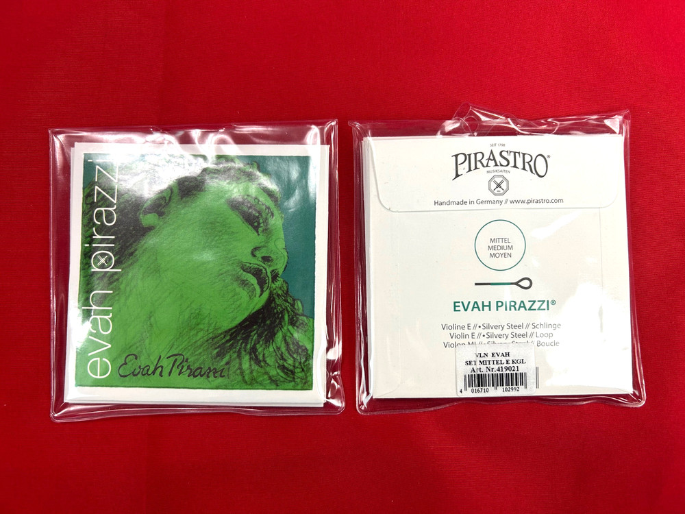 100% Authentic TWO Sets Evah Pirazzi Violin String 4/4 Medium Gauge E STEEL LOOP