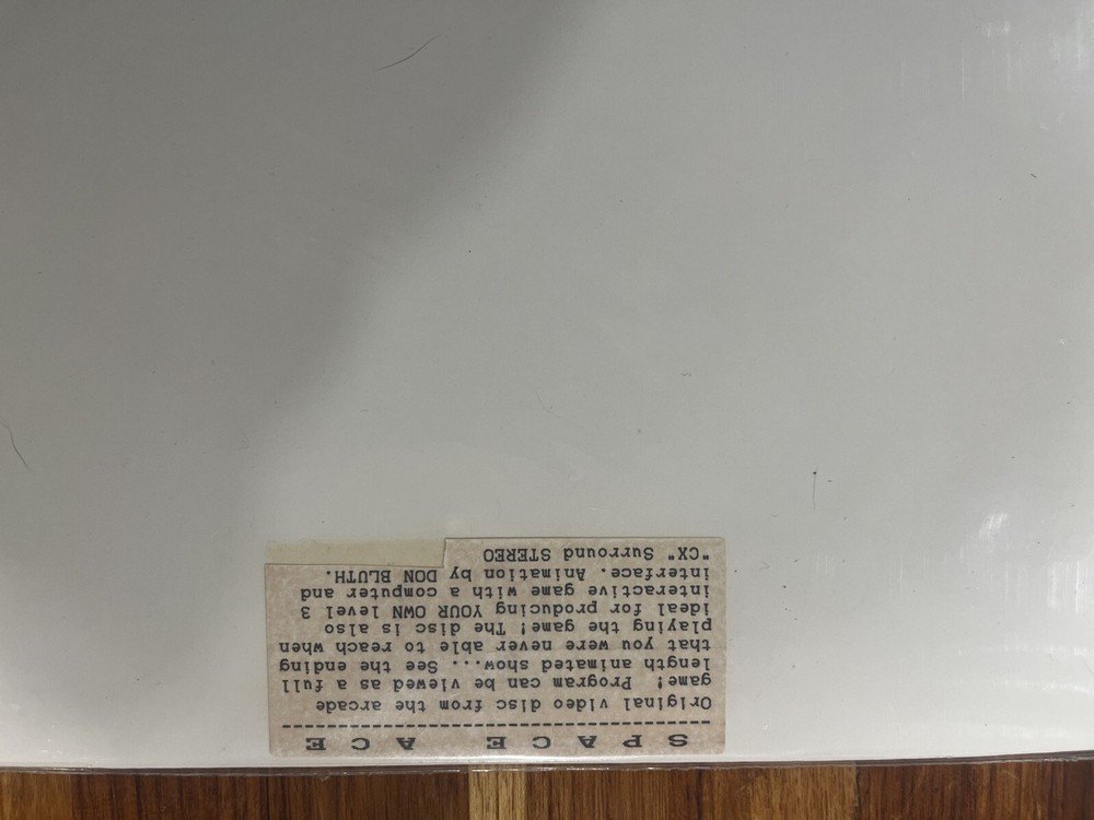 Rare 1983 Space Ace Laserdisc Don Bluth's Video Arcade Game