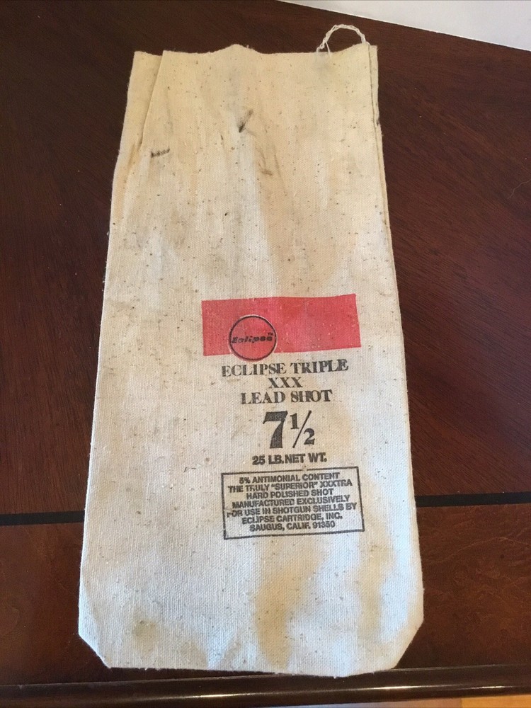Vintage Eclipse Triple XXX Lead Shot 7 1/2 Empty Bag