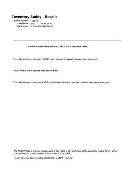 TRAILBLAZ 2023 Air Shutter 10290170