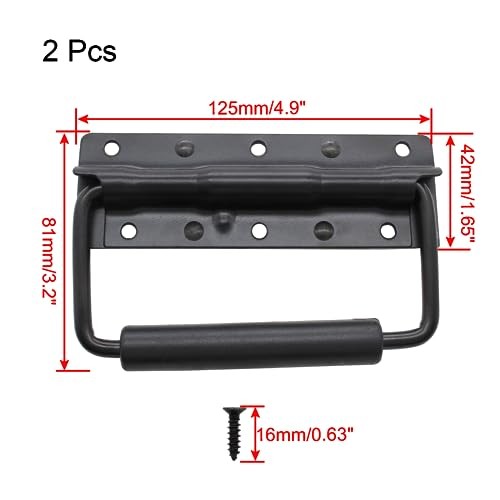 4.9 Inch Spring Loaded Handle, Heavy Duty Handle Surface Mount, Folding 2