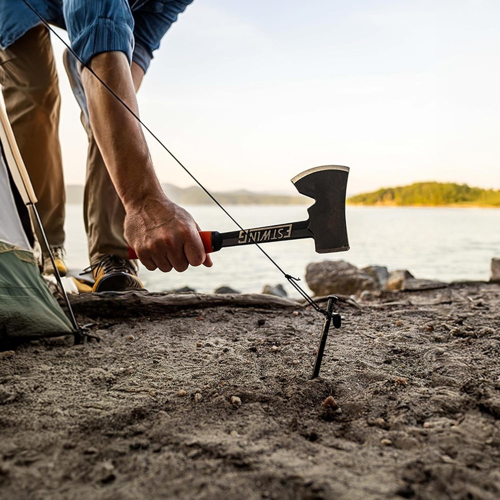 Versatile Hatchet for Chopping Logs, Splitting Firewood & Tent Stake Puller