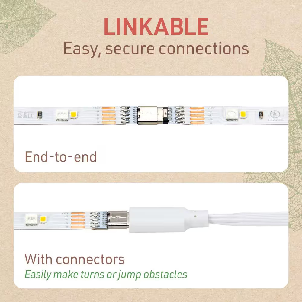 Multicolor Plug-In 3 Ft. Plug-In Integrated LED Dimmable Linkable Strip Light Ki