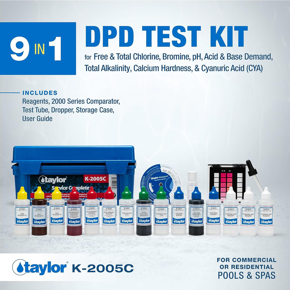 Complete Pool & Spa Test Kit - High Range K-2005C 2 Oz Reagents