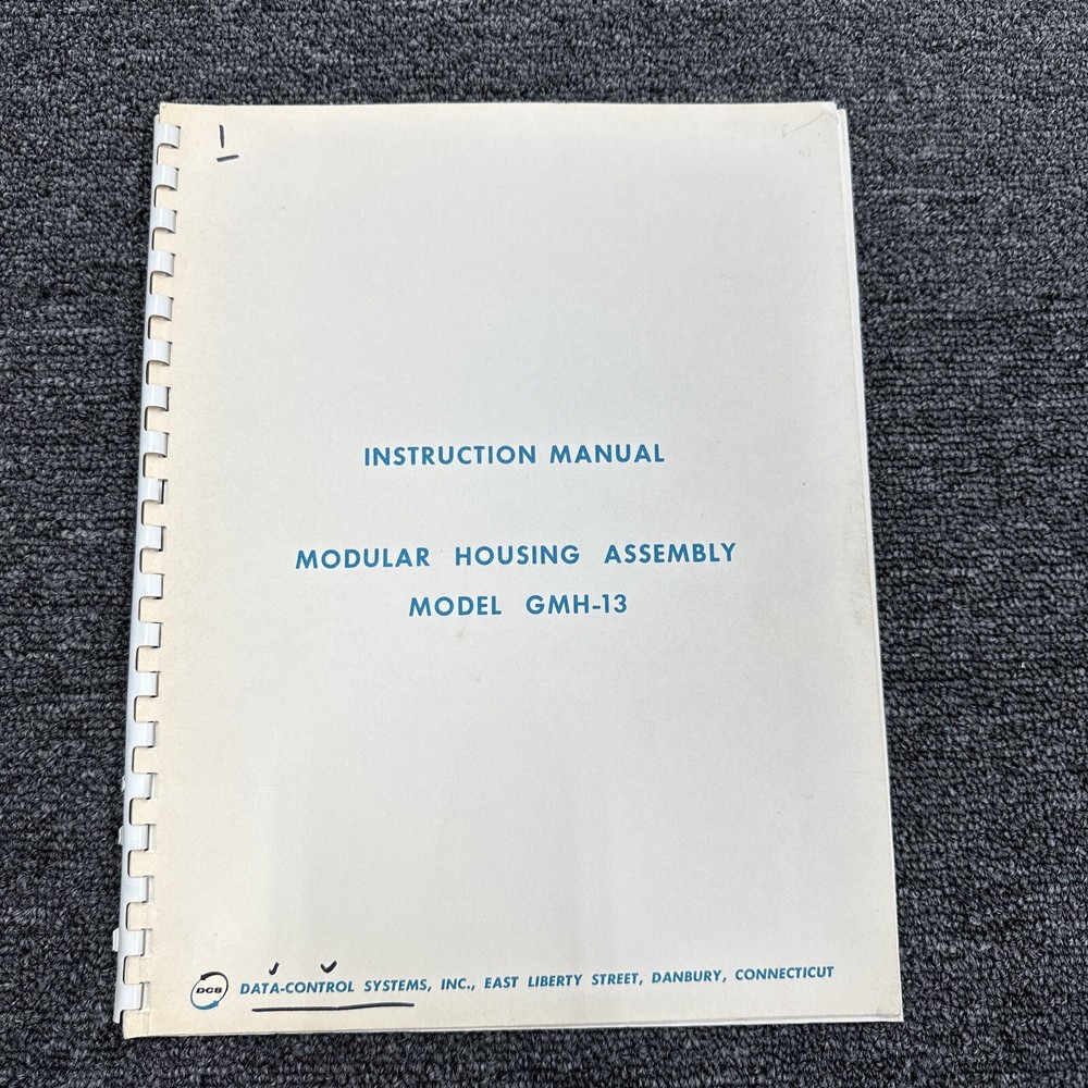Data-Control System Model GMH-13 Modular Housing Assembly Instruction Manual