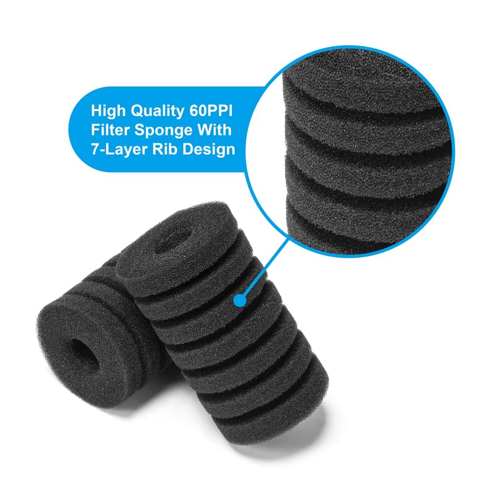 DaToo Aquarium Pre-Filter Sponge 4 Pack Replacement Sponge(DT-200A)