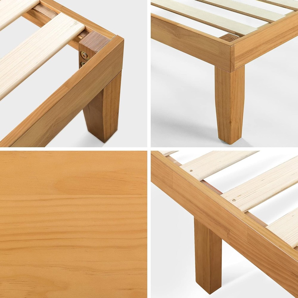 Moiz Wood Platform Bed Frame / Wood Slat Support / No Box Spring Needed / Easy