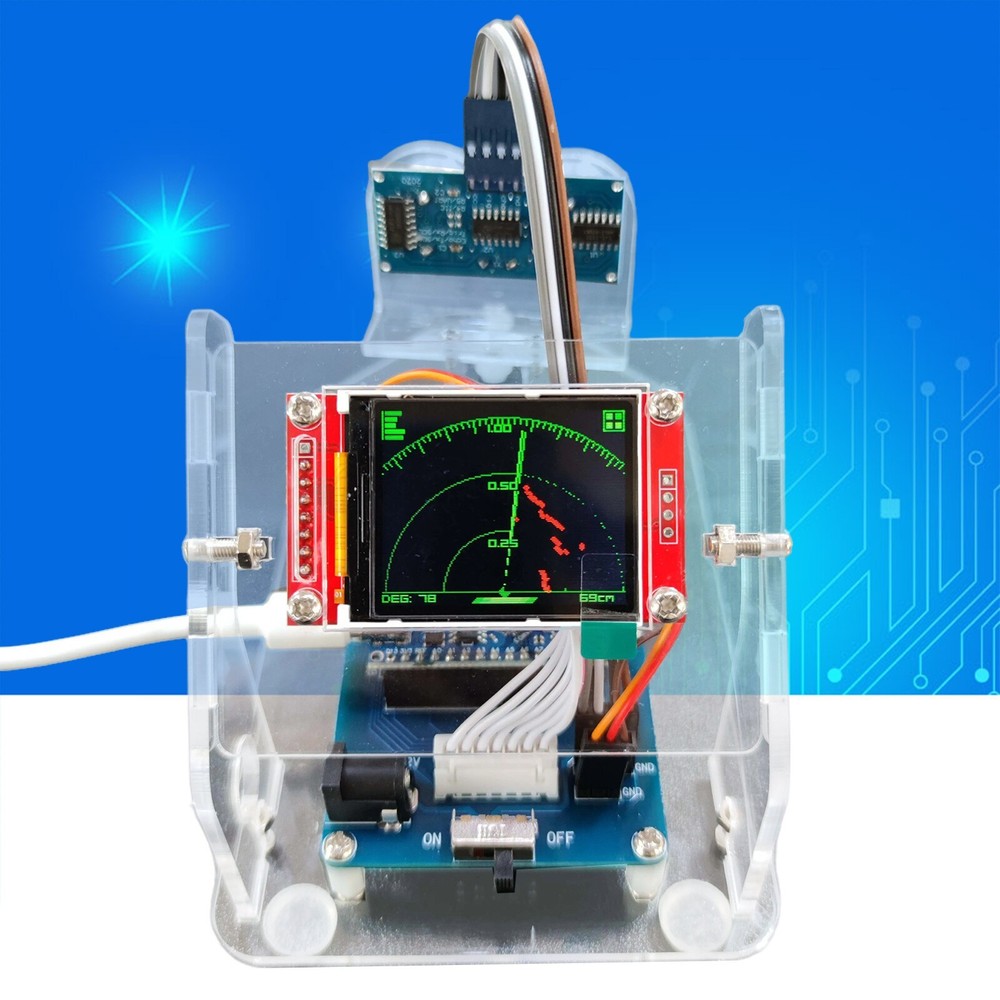 Mini Ultrasonic Radar Support Mini Screen Display for Arduino Starter Kit