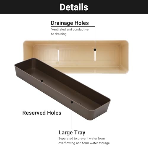 3 Pack Indoor Window Box Planter, 12x3.8 Inch 3pcs/12x3.8in Rectangular
