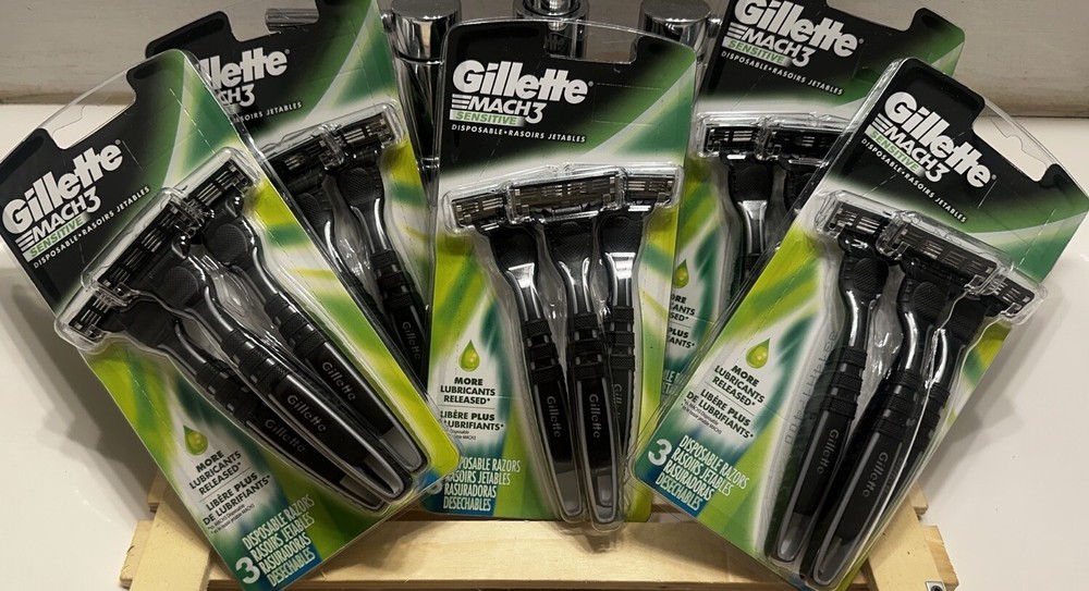 5 Pack: Gillette Mach3 Men's Disposable Razor Sensitive Comfortable Smooth Shave