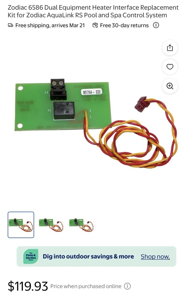 Pentair Heater Interface Kit RS 2-6 Dual Equipment