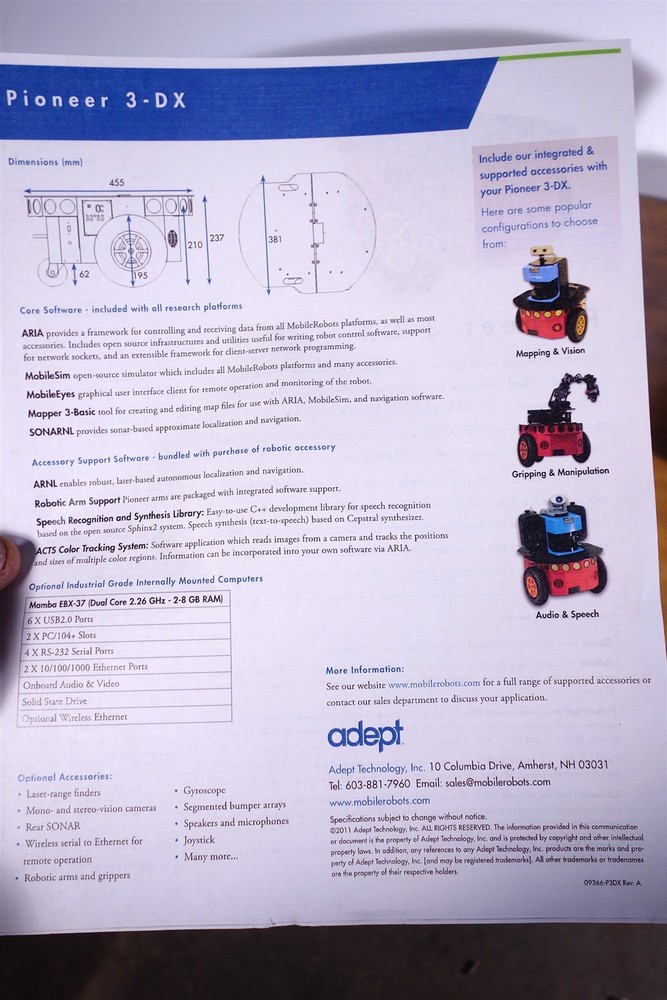 Mobile Robots P3-DX Pioneer 3 Robot